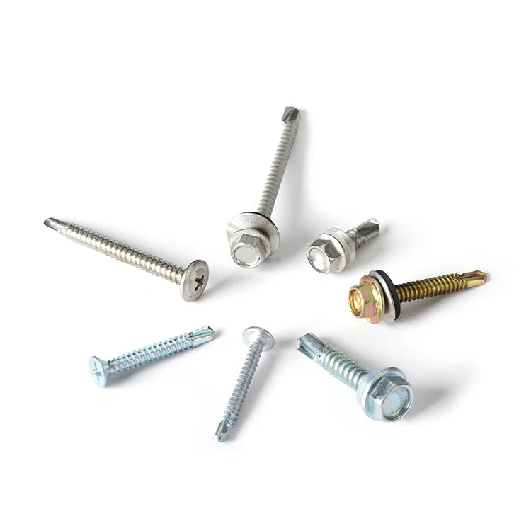 Hex Head Self Drilling Screw 8# 10# 12# 50mm Teks Self-drilling Self Drilling Screw With Epdm Washer Screw Back Conchos