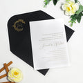 Custom Deboss Flower Pattern White Wedding Invitation Paper Card with Custom Gold Foil Logo Black Envelope