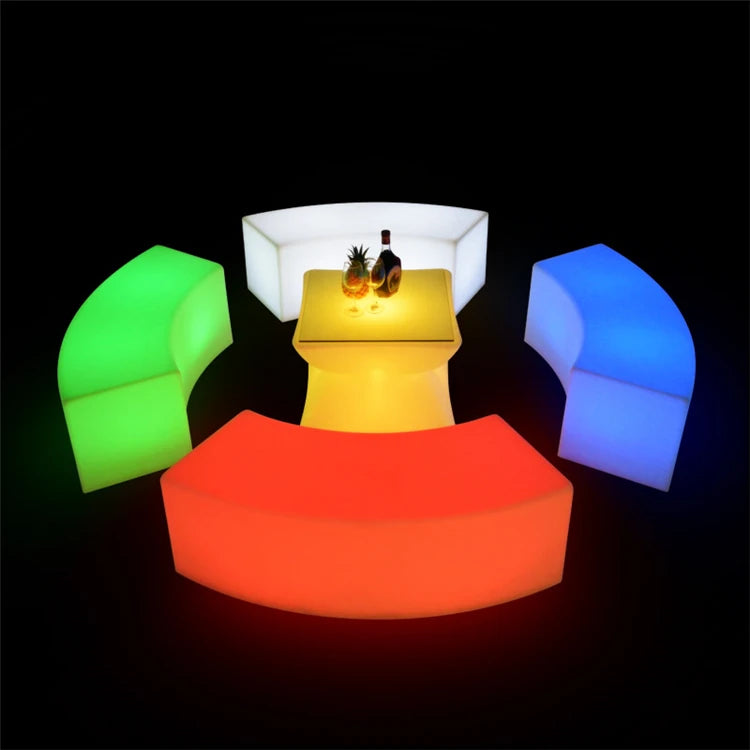 Modern PE Plastic Battery Rechargeable Curved Benches Bar Chair Outdoor and Indoor Use for Farmhouse Home Bar and Hotel