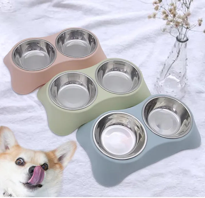 New PP Stainless Steel Pet Bowl Removable Pet Feeder Personalized Food and Water Bowls for Dogs Cats