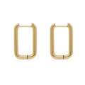 Minimalist Jewelry Fashion 18K Gold Plated Stainless Steel U Shaped Hoop Huggie Earrings