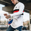 Brand Clothing Men's Long Sleeve T-shirts Fashon Fitness Tshirt Men Round Neck Raglan Tees Streetwear Tops Plus Size