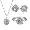 2022 New Trendy Women 925 Sterling Silver Jewelry Sets Zircon Ring & Crystal Cubic Zircon Necklace for Wedding & Party