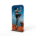 ADMAX 3X6FT Silver Aluminum Frame Floor Banner Stand with Tension Fabric Tube Customized Printing for Advertising Displays