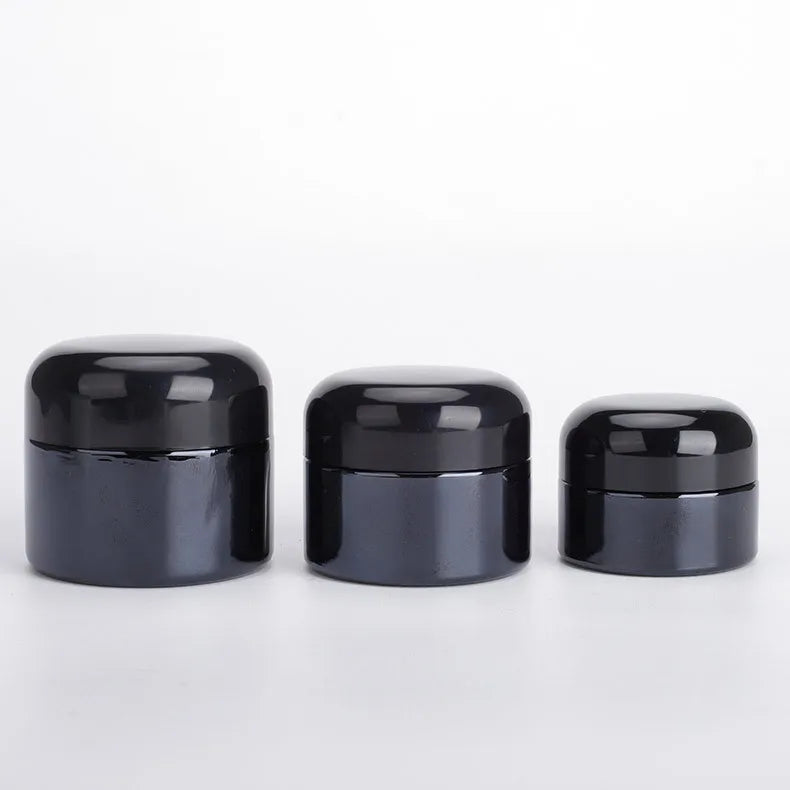 Wholesale 20g 30g 50g dark violet black Eye Cream Glass cosmetic Jar with Mushroom cap