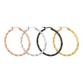 Stainless Steel Twist Fashion Large Hoop Earrings Exaggerated Big Circle Earrings for Women Punk Hiphop Jewelry
