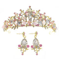RTS Luxury Hair Jewelry Accessories Handmade Pink Crystal and Rhinestone Party Tiara Wedding Headbands Tiara and Crown for Bride