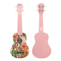 IRIN 21 Inch Acoustic Soprano Ukulele Ukelele Uke Basswood Material with Beautiful Hawaii Style Patterns Pink