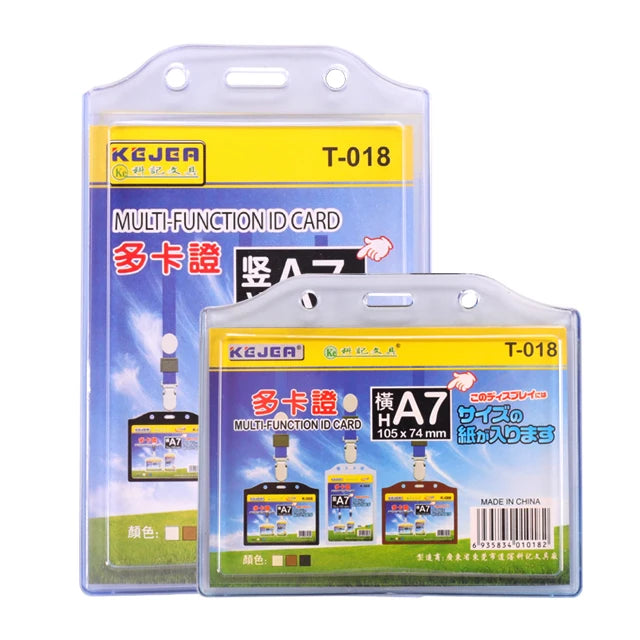 Wholesale Soft Clear PVC Plastic Card Sleeves for Business Office Student Exhibition Id Card Protector Worker Name Badge Holder