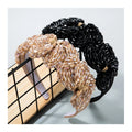 New Handmade Crystal Beaded Headband Flower-shaped Super Flash Wide-brimmed Headband Jewelry