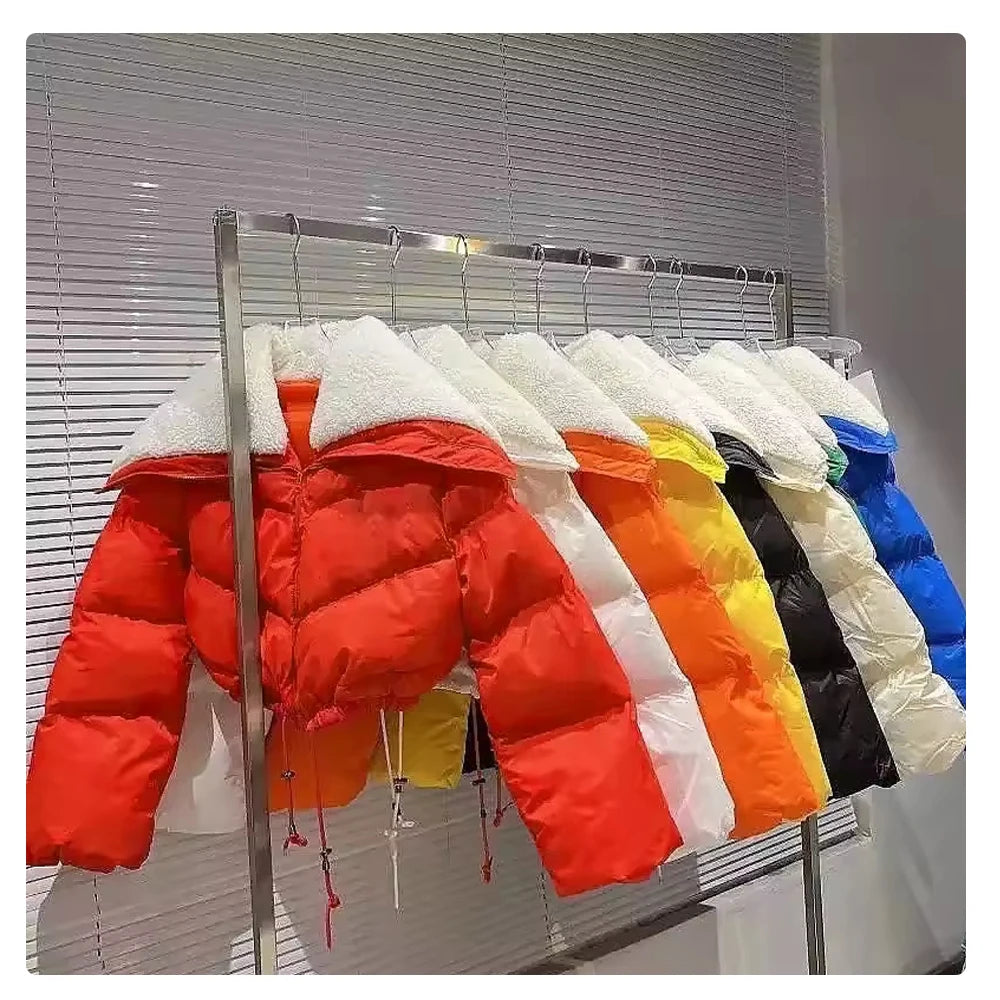 Rts Ladies Winter Bomber Puffer Jackets Quality Cropped Coats Custom Warm Crop Women's Jackets