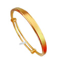 Dubai Gold Jewelry Gold Plated Three-Dimensional Matte Push-Pull Bracelet Matte Gold Plated Double-Bu Matte Adjustable Bracelet