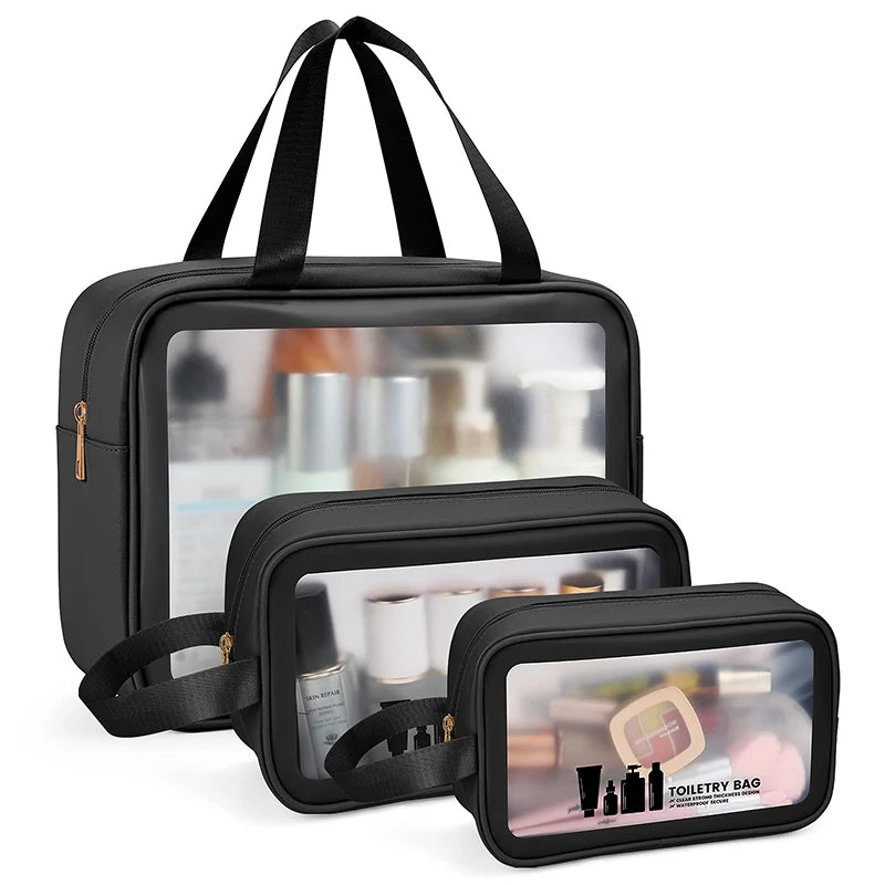 Portable Translucent PVC for Toiletry Bag Custom Logo Waterproof Makeup Cosmetic Organizer Travel Accessories for Women Men