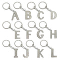 Wholesale Custom Logo Charm Initial Crystal Rhinestone Capitals Letter Keyring Pendant Key Chain Letters Metal Alphabet Keychain