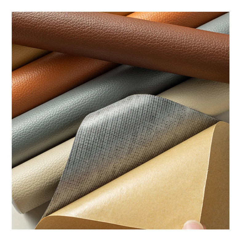 Custom Eco-Friendly Self-Adhesive PVC Leather Patch Striped Waterproof Decorative for Sofa Chairs