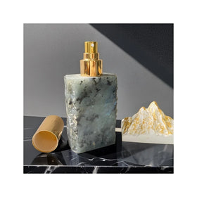 HZ Luxury Home Decor Crystal Handmade Raw Labradorite Spray Bottles Holder Perfume Bottle for Diffuser Crystal Spray Bottle