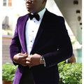 2025 Winter New Fashion Purple Velvet Groom Tuxedo Excellent Groomsmen Blazer Men Suits for Formal Party Prom Wedding Suits