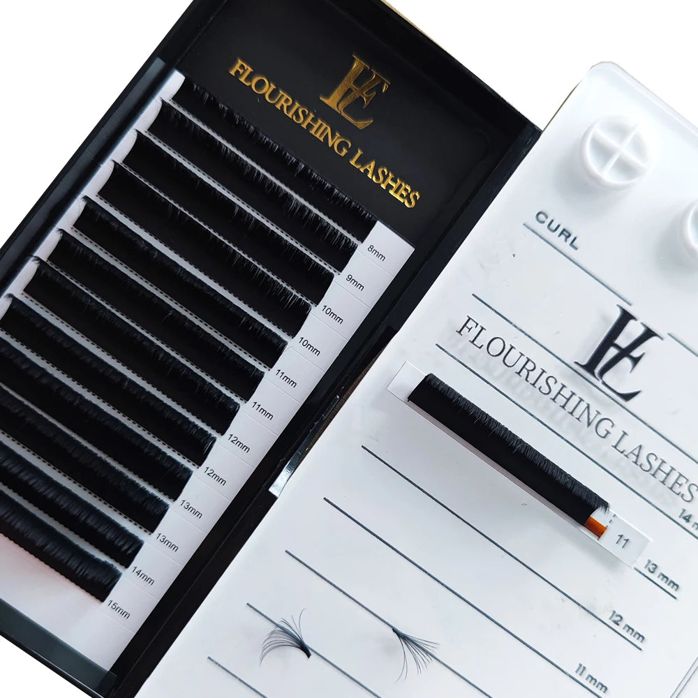 Easy Fan Rapid Blooming Fast Fanning Lashes 0.03 0.05 0.07 Mega Volume Lashes  Individual Eyelash Extensions