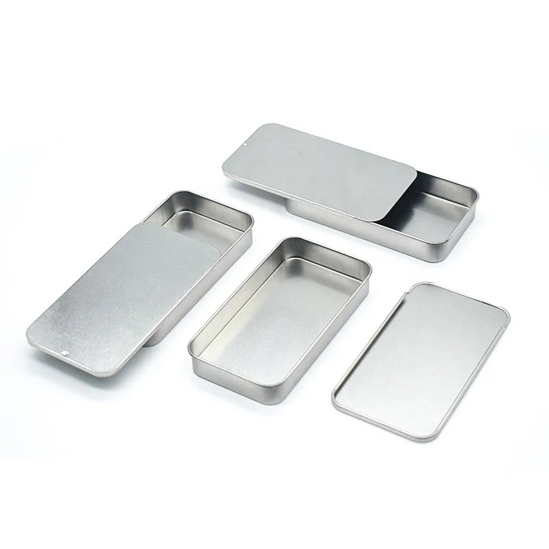 130x70x20mm Slide Tin Box Square Gua Customized 4 Color Offset Printing Tin Boxes for Wallets Tin Recipe Box with Wood Lid 1pc