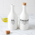 Factory Hot Sale Classical Ceramic Eco-Friendly Oil and Vinegar Bottles with Cork Stoppers for Kitchen Utensils