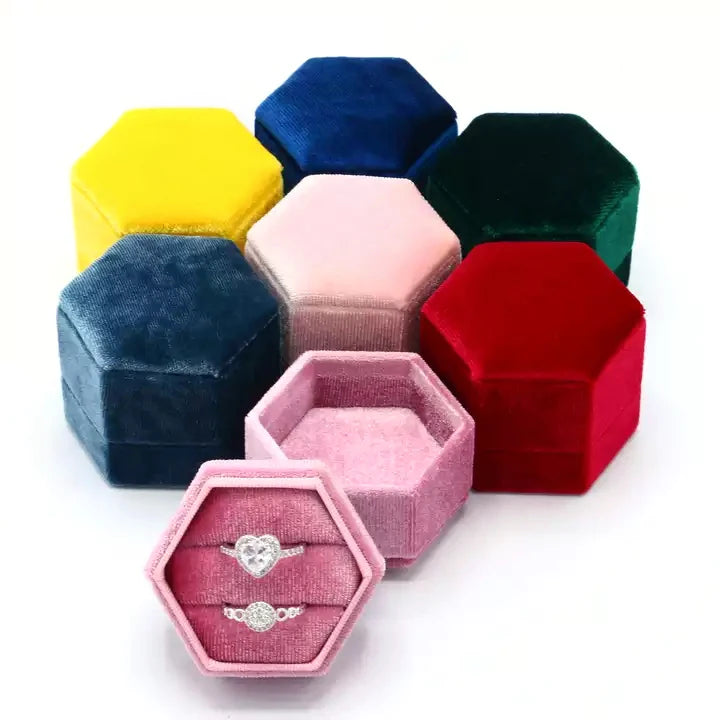 A1 Wholesale Custom Engagement Proposal Ring Necklace Box Luxury Velvet Jewelry Gift Box Jewellery Travel Box Organizer Cases