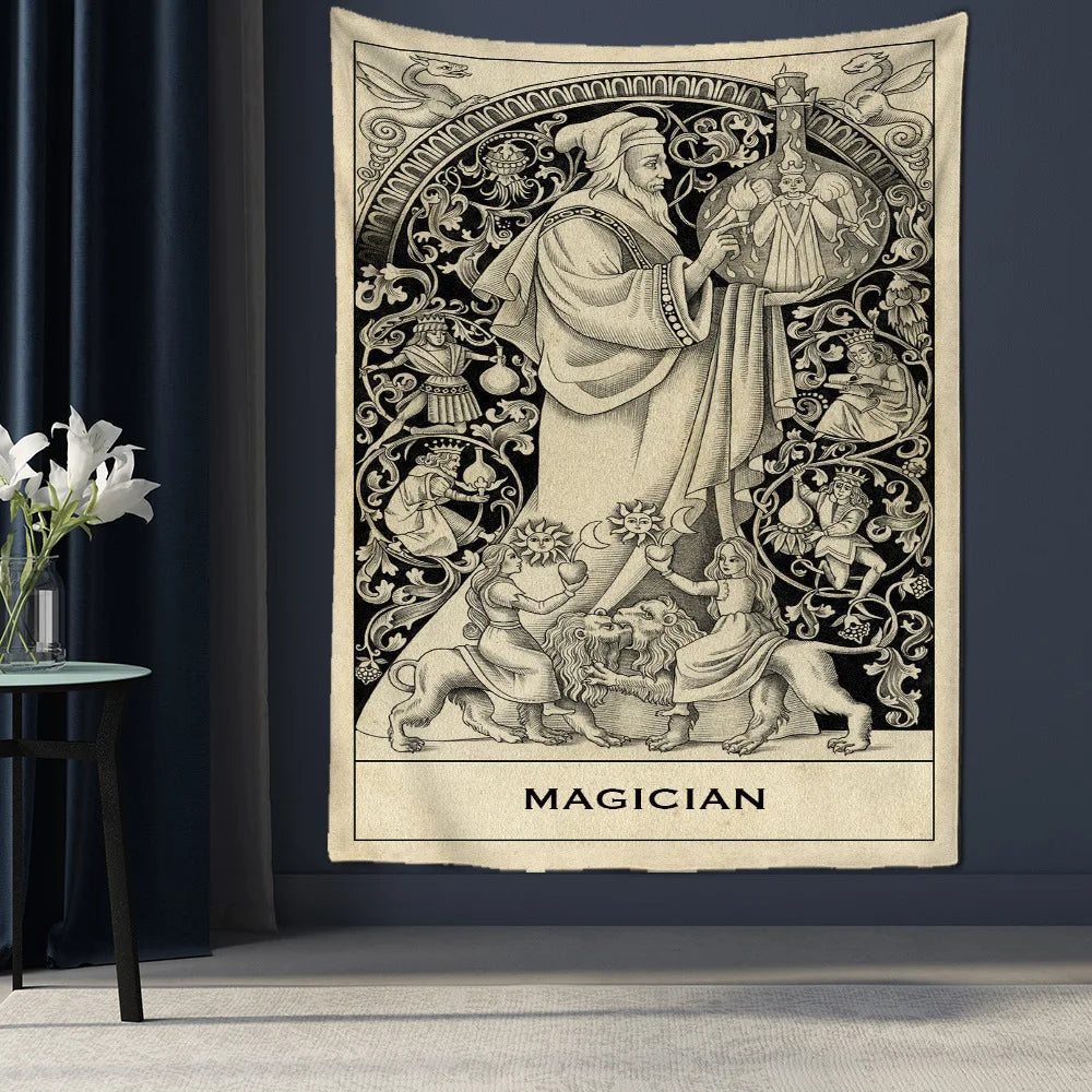 Tarot Psychedelic Scene Home Decoration Art Hippie Bohemia Decoration Divination Tapestry