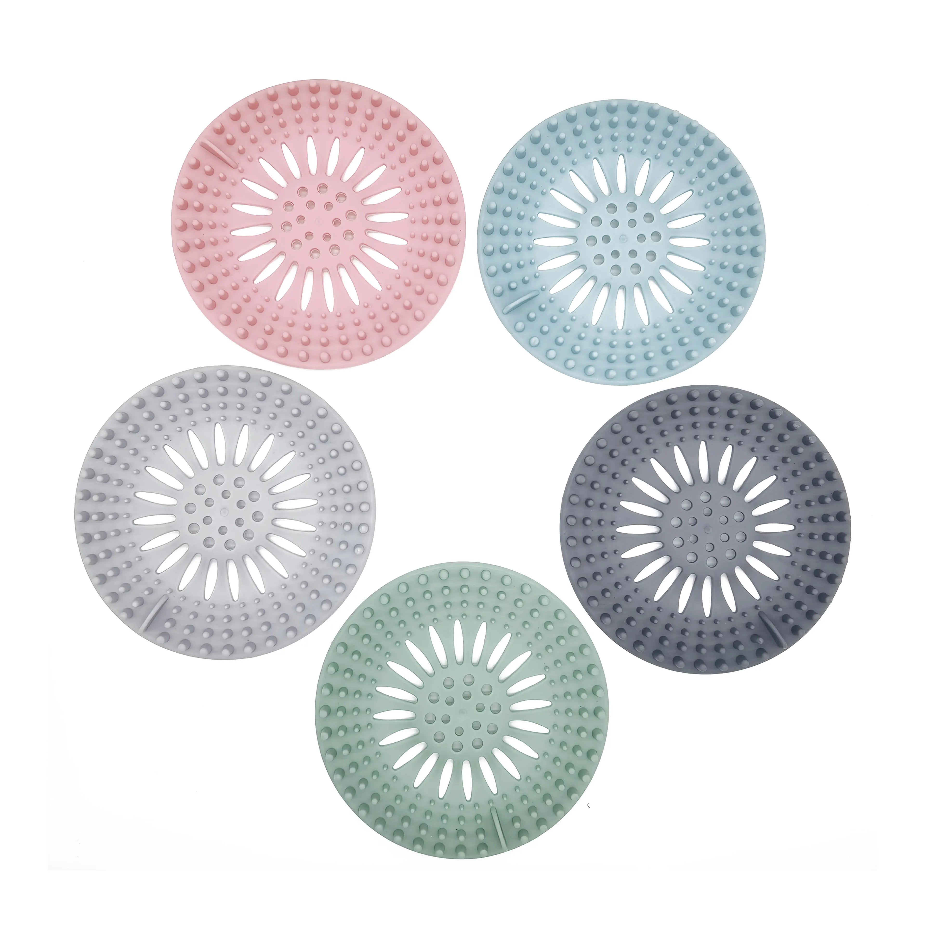 Hair Catcher Durable TPR Hair Stopper Shower Drain Covers Filter Floor Drain Strainer Bathroom Kitchenapartment Silica Gel 13