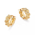 LOZRUNVE 925 Silver Fashion Minimalist Jewelry 18k Gold Vermeil Party Jewelry Rope Twist Hoop Huggie Earring
