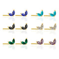 SP Simple Fashion Colorful Zircon Marquise S925 Small Stud Sterling Silver Stud Earrings