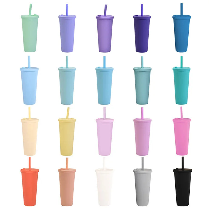 Eco-friendly 24 oz Reusable Minimalist Bubble BOBA Milk Tea Tumbler Custom Color Seal Leak Proof Lids Unisex Boba Cups