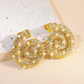18K Gold Plated Conch Stud Earrings New Design Colorful Zircon Trendy Geometric Pattern Stainless Steel Jewelry
