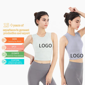 Lu Women's Sports Gym Yoga Bra Lightweight Quick Dry Solid Pattern Tank Top Breathable for Adults