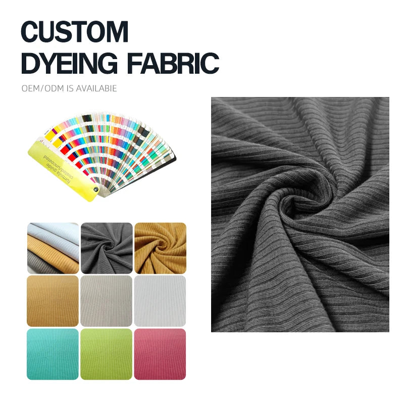 Soft Feeling RTS Knit Rib Fabric Knitting Fabric 96% Polyester 4% Spandex Fabric Solid Color for Sweater