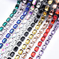 1 Row Rectangle Glass Rhinestone Cup Chain Decorative Crystal Applique Trim for Clothing Wedding Belt Shoes DIY Accessories MegaBDM