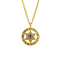 Religious Star David Crystal Pendant Necklace Men Women Stainless Steel 18K Gold Plated Water-wave Chain Anniversary Jewelry
