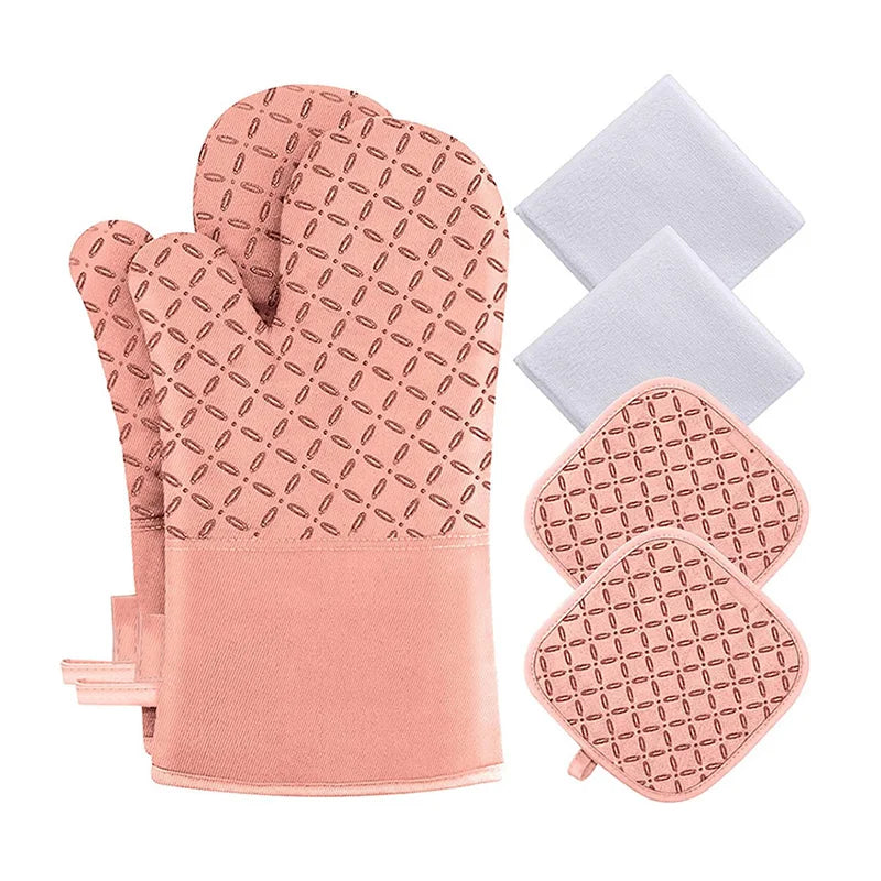 Flexible Oven Glove Kitchen Multifunction Extra Long Professional Heat Resistant Pot Holders Oven Mitt