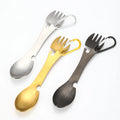 Multifunctional Camping Utensils Stainless Steel Tableware Spork Spoon Fork Bottle Opener