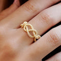 CAOSHI Fashion High Quality Luxury Micro Paved Diamond CZ Rings Jewelry Women 925 Silver Gold Plated Zircon Twisted Rope Ring