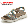 Women's Summer Casual Sports Sandals Comfortable Flying Woven Large Size Beach Shoes New Arrival Fashion Strap Closure