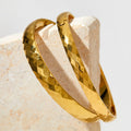 4 6 8 mm Simple Wave Texture Stainless Steel Fashion Bangles Bracelet 18k Gold Plated Waterproof Bangle Jewelry