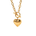 Dainty Heart Pendant Necklace Stainless Steel Heart Choker Necklaces Link Chain Love Heart Charm Necklace for Women