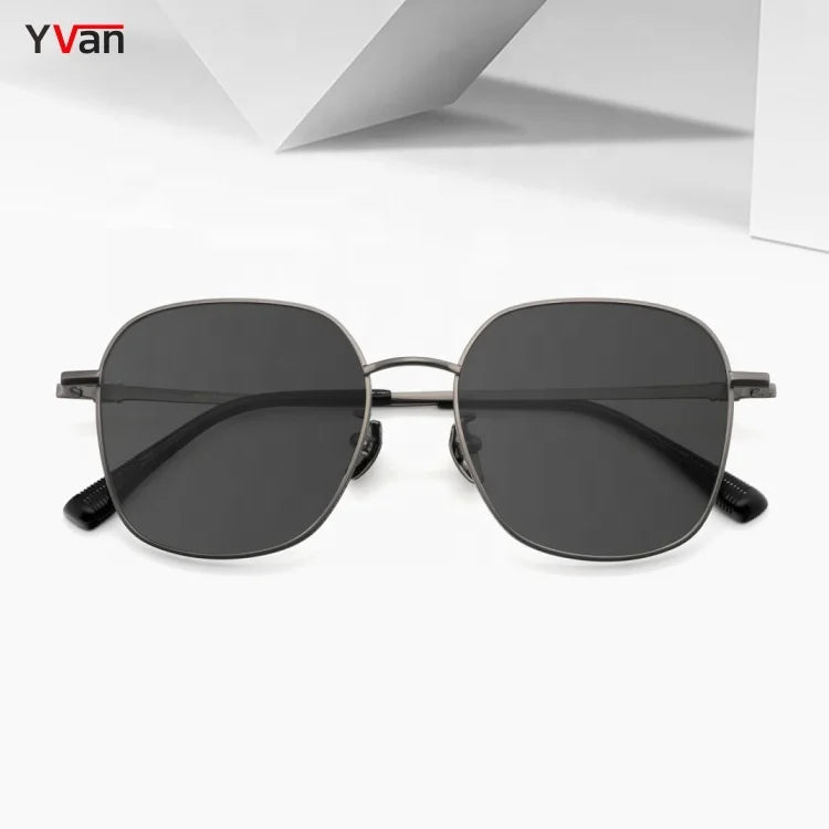 2024 Women's Titanium Metal Sunglasses Gold and Pink Frame Square Polarized Tac Lenses Personalized High-Gain Sun Glasses