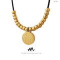 Unique Custom Logo Stainless Steel 18K Gold Plated Fu Chinese Character Round Pendant Lucky Necklace for Women