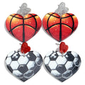 Low MOQ Wholesale Drop Earrings Yiwu Interesting Heart-shaped Sports Balls Basketball Soccer Baseball Rugby Acrylic Printed