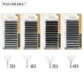 NAGARAKU 3D-6D Mink Shape W  Pre Made Fans Eyelash Extension Volume Blooming Mink Eyelashes 3D Bundle Eyelash