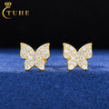 Fashionable Design Women Gift Jewelry 925 Sterling Silver VVS Moissanite Diamond Iced Out Butterfly Stud Earring