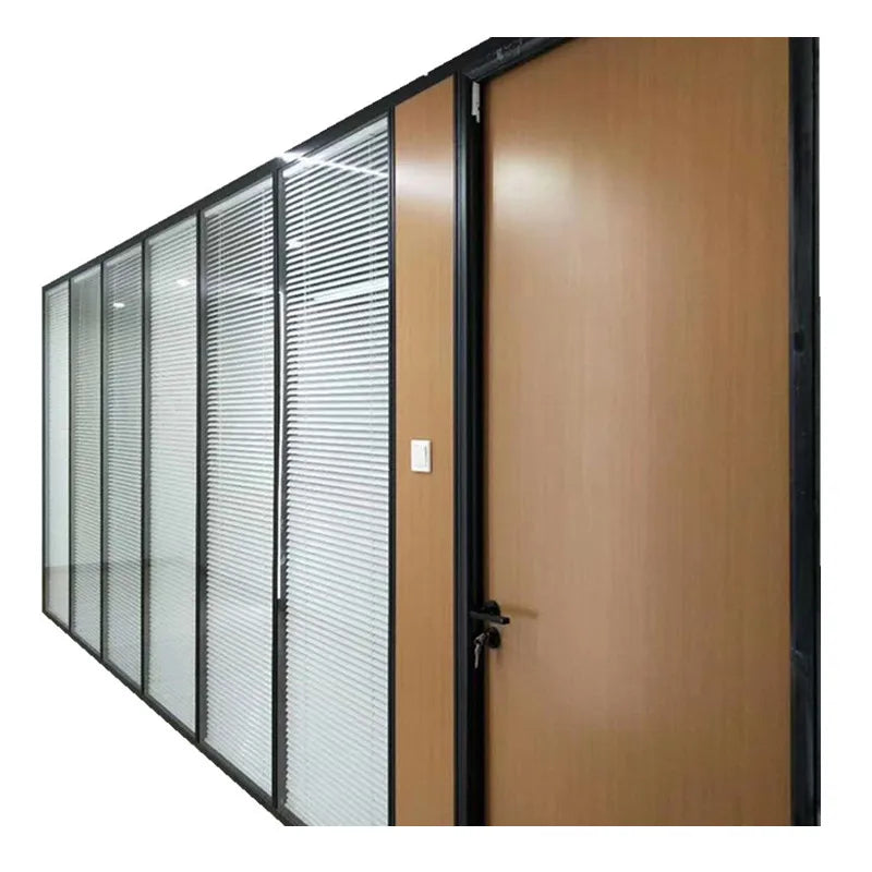 Modern Design Aluminium Modular Fabric Office Partition Wall Tempered Glass Customized Size for Gym Warehouse School Hospital