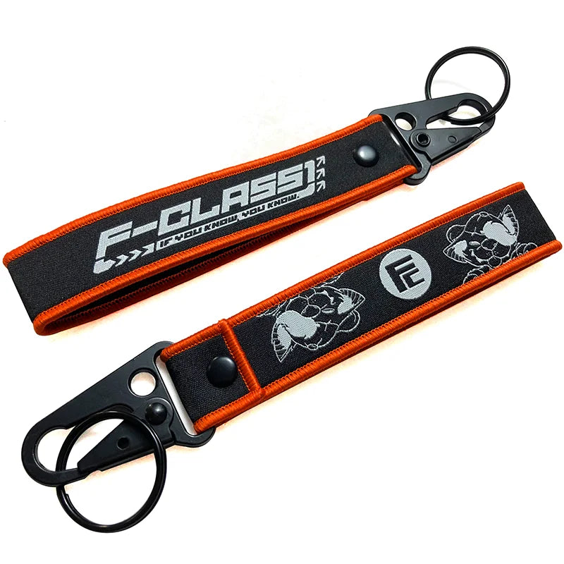 Custom Logo Polyester Short Wrist Strap Key Chain Lanyards Carabiner Short Lanyard with Printed Logo Woven Keyholders