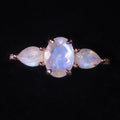 OL0928 Abiding Dainty 3 Stone Ring Genuine Natural Gemstone Blue Moonstone 925 Silver Rose Gold Plated Wedding Ring Jewelry