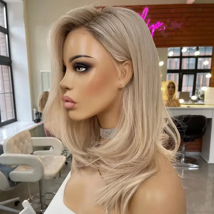 Luxurious Virgin European 100% Human Hair Bob Customized Lace Front Wig Discount Wholesale Price Blonde Color Wigs
